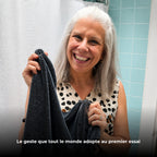 Client satisfaite avec le linge microfibre
